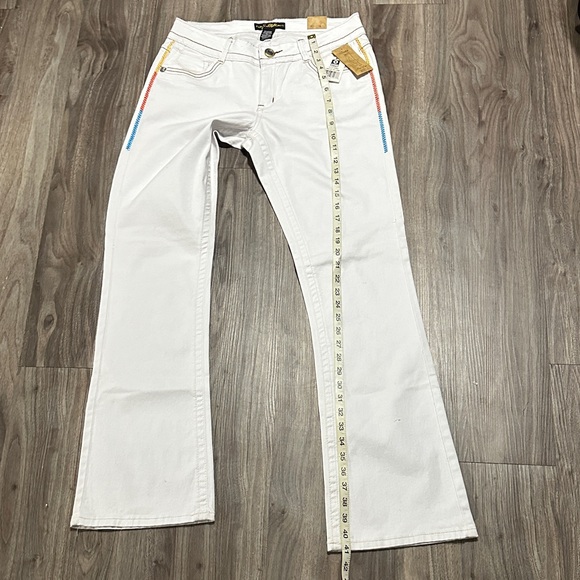 South Pole White Flare Jeans with Colorful Accents - Picture 10 of 11
